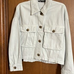 Zara cropped oversized jacket size small
